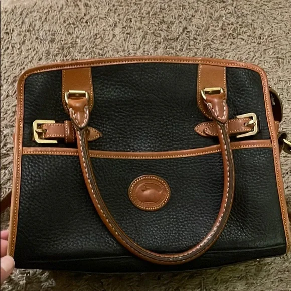 Dooney & Bourke Black and Brown Leather Handbag - Picture 1 of 5